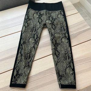 Fabletics Black & Brown Animal Print Leggings Size Large